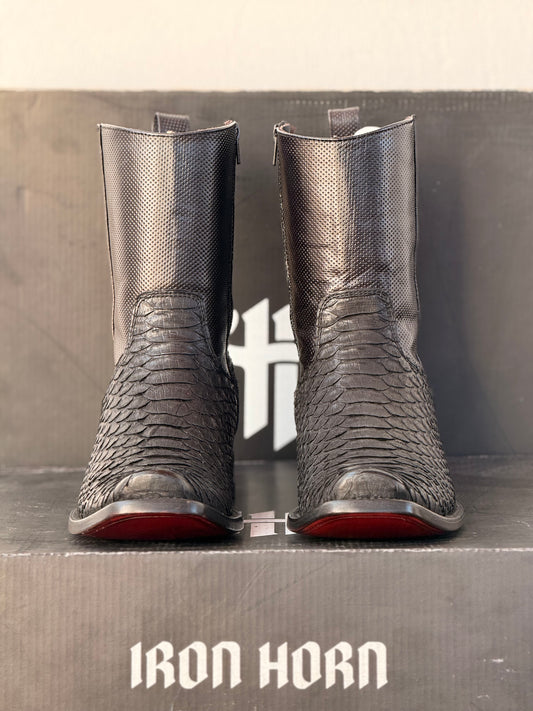 BOTIN CASUAL IH PIEL GENUINA NEGRO PITHON