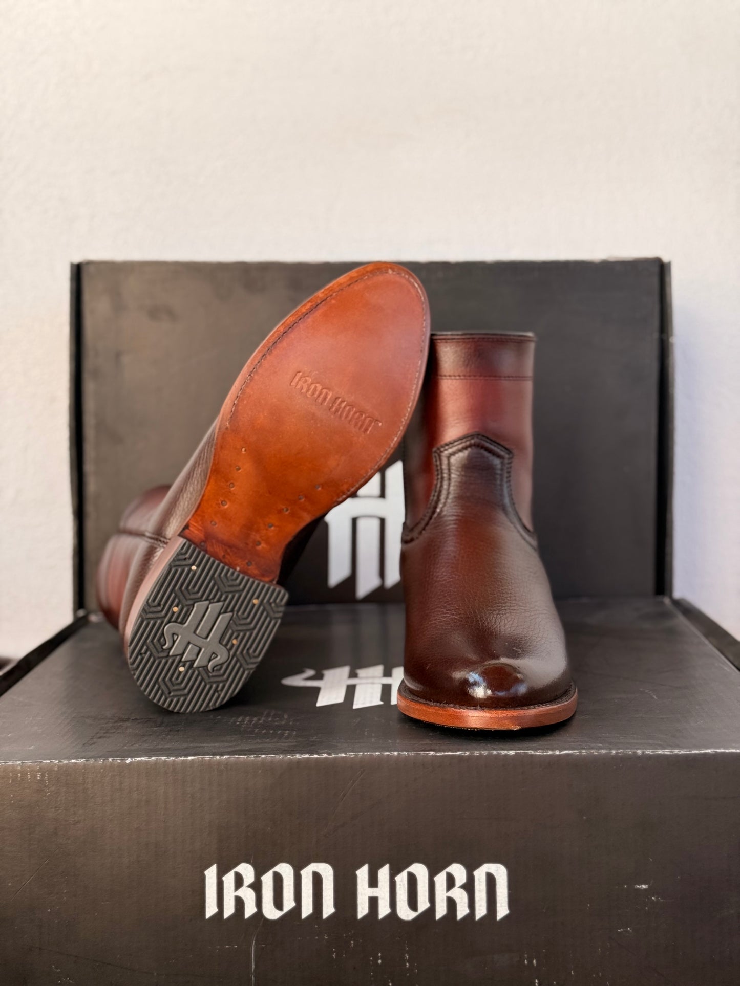 BOTIN CASUAL IH PIEL GENUINA CAFE VENADO