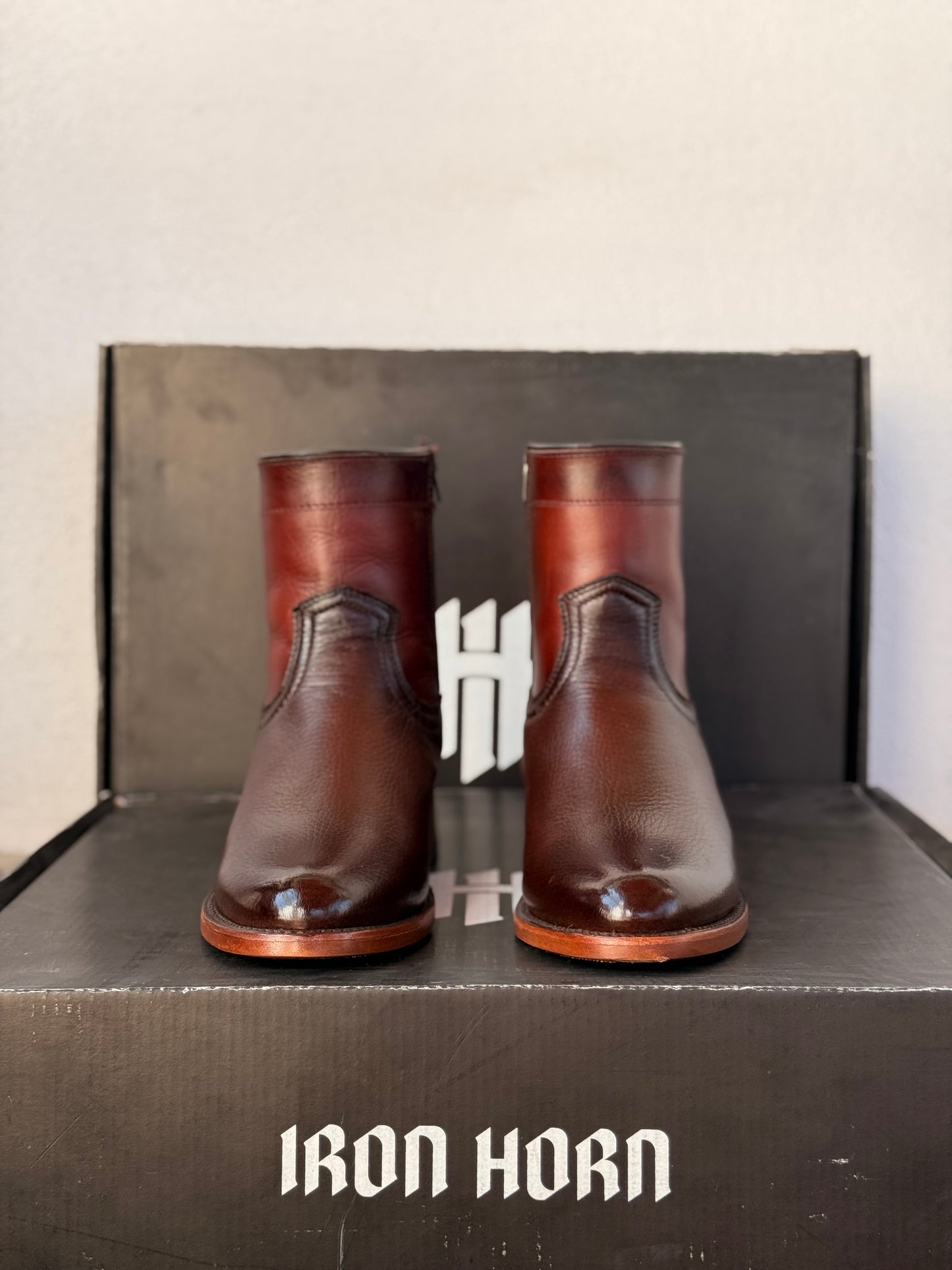 BOTIN CASUAL IH PIEL GENUINA CAFE VENADO