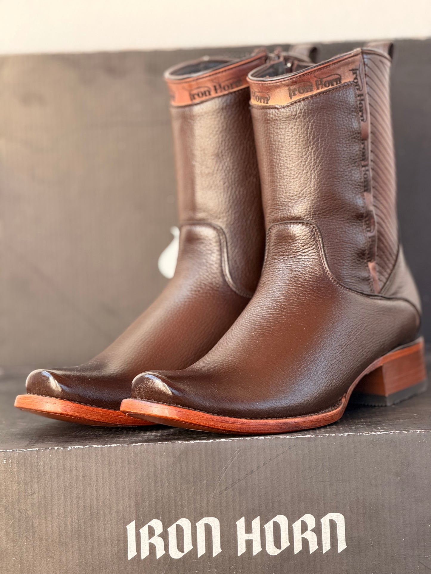 BOTIN CASUAL IH PIEL GENUINA VENADO CAFE